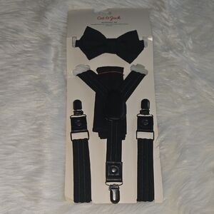 Cat & Jack Classic Black Bow Tie and Suspenders Set